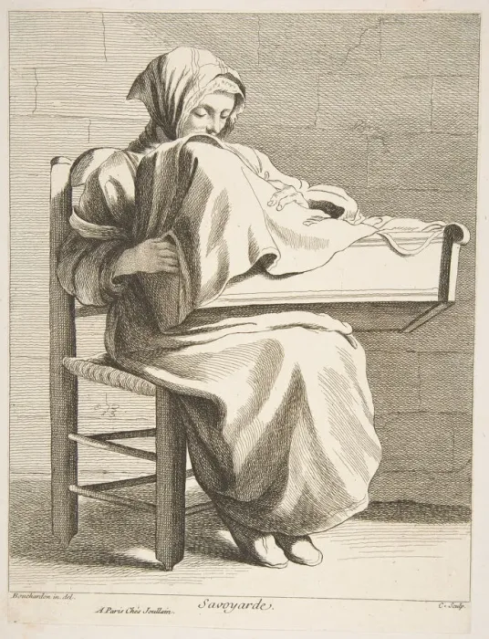 Framed Print : A Woman From Savoy, 1737. Creator: Caylus, Anne-Claude-Philippe de Framed Print : A Woman From Savoy, 1737. Creator: Caylus, Anne-Claude-Philippe de