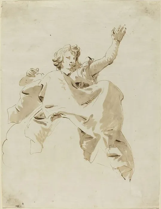 Framed Print : A Woman Seated on a Cloud, Seen from Below, 1750s. Creator: Giovanni Battista Tiepolo Framed Print : A Woman Seated on a Cloud, Seen from Below, 1750s. Creator: Giovanni Battista Tiepolo