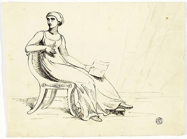 Woman Seated in Roman Chair, n. d. Creator: John Downman