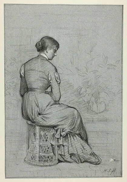 Woman Seated on a Tabouret, n. d. Creator: Henry Stacy Marks