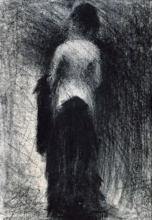 Framed Print : Woman Seen from the Back, c1880-1891. Artist: Georges-Pierre Seurat Framed Print : Woman Seen from the Back, c1880-1891. Artist: Georges-Pierre Seurat
