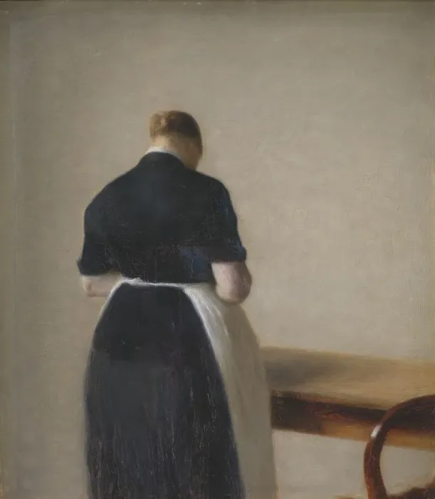 Framed Print : Woman seen from the Back;Figure of a Woman, 1888. Creator: Vilhelm Hammershøi Framed Print : Woman seen from the Back;Figure of a Woman, 1888. Creator: Vilhelm Hammershøi