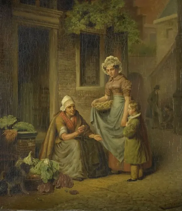 Framed Print : Woman Selling Vegetables, 1825-1845. Creator: Lambertus Johannes Hansen Framed Print : Woman Selling Vegetables, 1825-1845. Creator: Lambertus Johannes Hansen