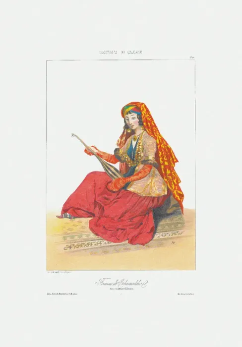 Framed Print : Woman of Shamakhy (From: Scenes, paysages, meurs et costumes du Caucase), 1840. Artist: Gagarin, Grigori Grigorievich (1810-1893) Framed Print : Woman of Shamakhy (From: Scenes, paysages, meurs et costumes du Caucase), 1840. Artist: Gagarin, Grigori Grigorievich (1810-1893)
