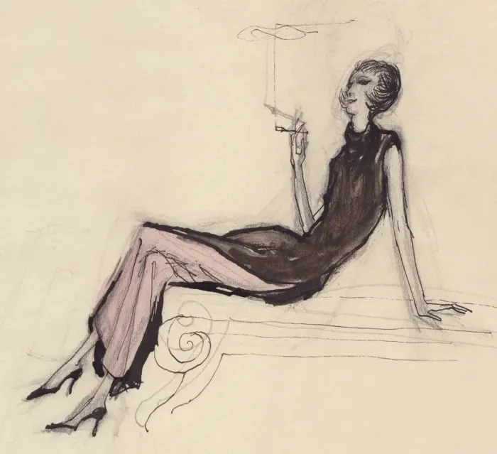 Framed Print : Woman smoking, c1950. Creator: Shirley Markham Framed Print : Woman smoking, c1950. Creator: Shirley Markham