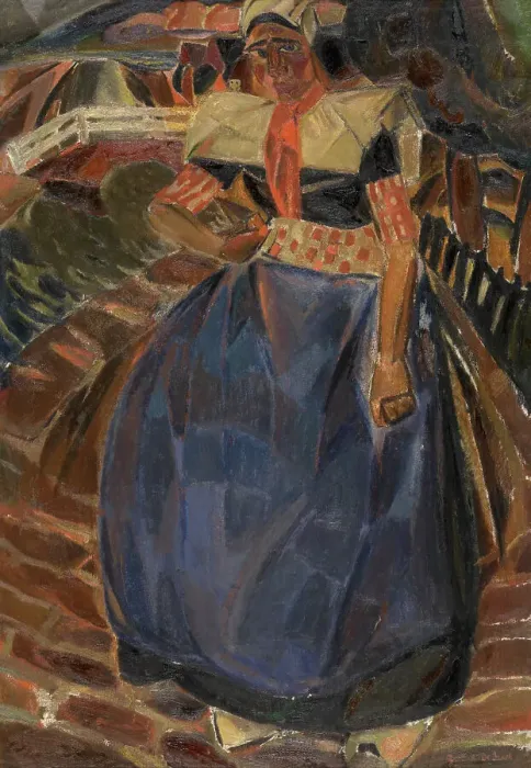 Framed Print : Woman from Spakenburg, 1917. Creator: Gustave De Smet Framed Print : Woman from Spakenburg, 1917. Creator: Gustave De Smet