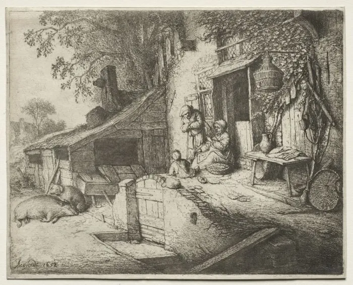 Framed Print : The Woman Spinning. Creator: Adriaen van Ostade (Dutch, 1610-1684) Framed Print : The Woman Spinning. Creator: Adriaen van Ostade (Dutch, 1610-1684)
