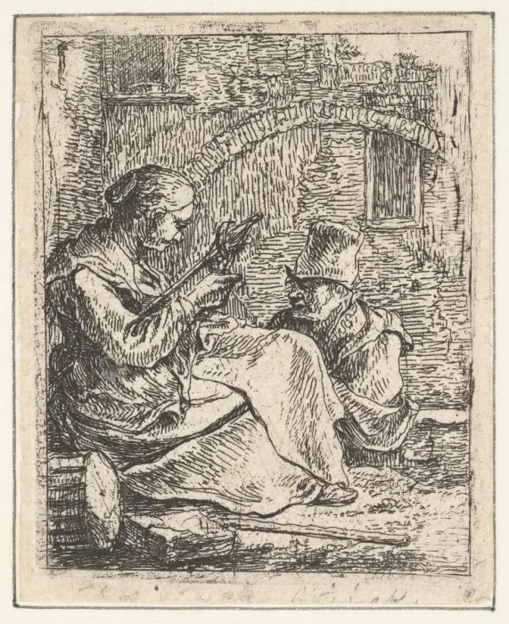 Framed Print : Woman Spinning. n. d. Creator: Thomas Wijck Framed Print : Woman Spinning. n. d. Creator: Thomas Wijck