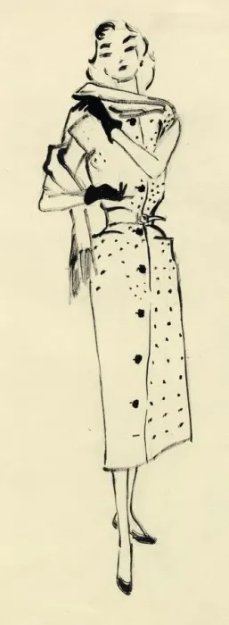 Framed Print : Woman in spotted dress, c1950. Creator: Shirley Markham Framed Print : Woman in spotted dress, c1950. Creator: Shirley Markham