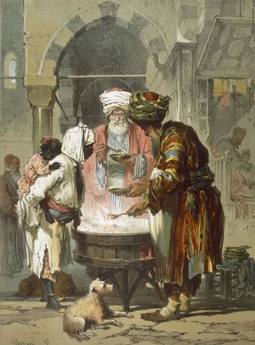 Framed Print : Woman at a street fountain (Sebil), pub. 1865. Creator: Amadeo Preziosi (1816-82) Framed Print : Woman at a street fountain (Sebil), pub. 1865. Creator: Amadeo Preziosi (1816-82)