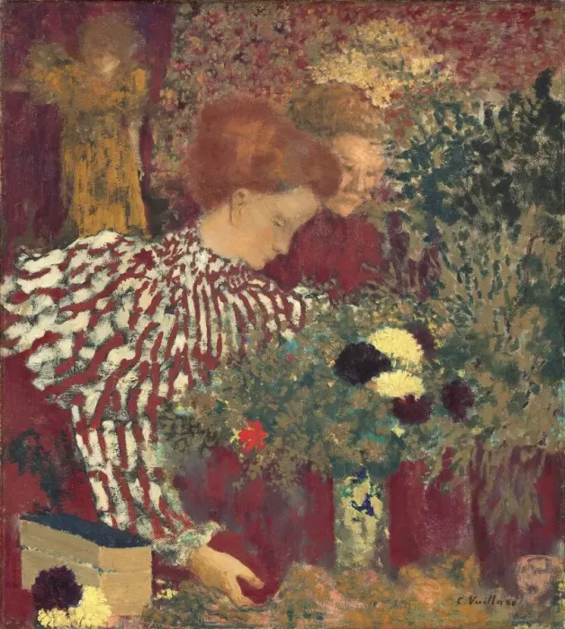Framed Print : Woman in a Striped Dress, 1895. Creator: Edouard Vuillard Framed Print : Woman in a Striped Dress, 1895. Creator: Edouard Vuillard
