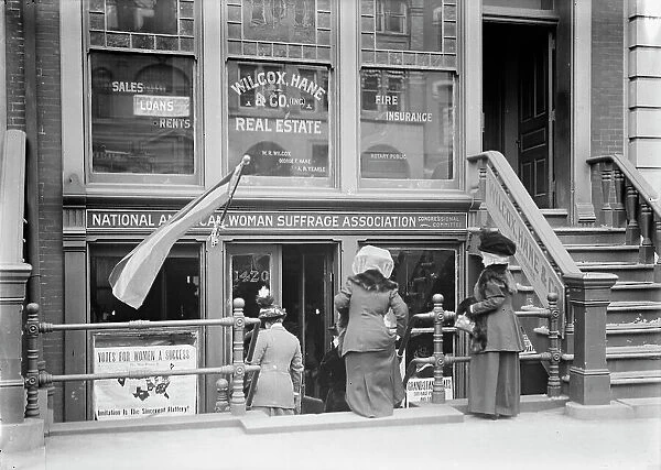 Woman Suffrage - Headquarters, National American Woman Suffrage Association, 1913. Creator: Harris & Ewing. Woman Suffrage - Headquarters, National American Woman Suffrage Association, 1913. Creator: Harris & Ewing