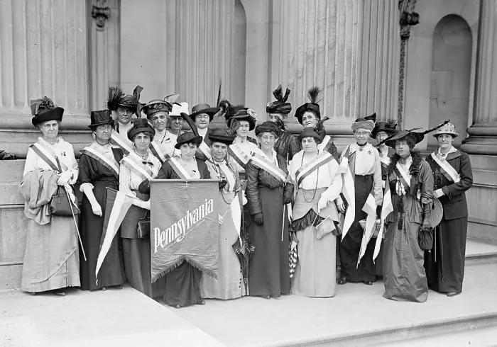 Framed Print : Woman Suffrage - Pennsylvania Pickets, 1917. Creator: Harris & Ewing. Woman Suffrage - Pennsylvania Pickets, 1917. Creator: Harris & Ewing Framed Print : Woman Suffrage - Pennsylvania Pickets, 1917. Creator: Harris & Ewing. Woman Suffrage - Pennsylvania Pickets, 1917. Creator: Harris & Ewing