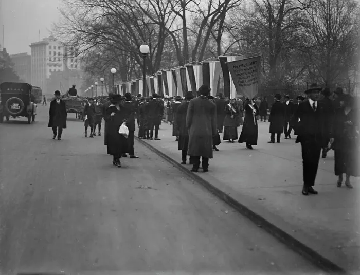 Framed Print : Woman Suffrage - Pickets, 1917. Creator: Harris & Ewing. Woman Suffrage - Pickets, 1917. Creator: Harris & Ewing Framed Print : Woman Suffrage - Pickets, 1917. Creator: Harris & Ewing. Woman Suffrage - Pickets, 1917. Creator: Harris & Ewing
