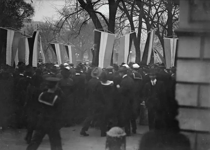 Framed Print : Woman Suffrage - Pickets, 1917. Creator: Harris & Ewing. Woman Suffrage - Pickets, 1917. Creator: Harris & Ewing Framed Print : Woman Suffrage - Pickets, 1917. Creator: Harris & Ewing. Woman Suffrage - Pickets, 1917. Creator: Harris & Ewing