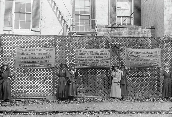Framed Print : Woman Suffrage - Pickets, 1917. Creator: Harris & Ewing. Woman Suffrage - Pickets, 1917. Creator: Harris & Ewing Framed Print : Woman Suffrage - Pickets, 1917. Creator: Harris & Ewing. Woman Suffrage - Pickets, 1917. Creator: Harris & Ewing