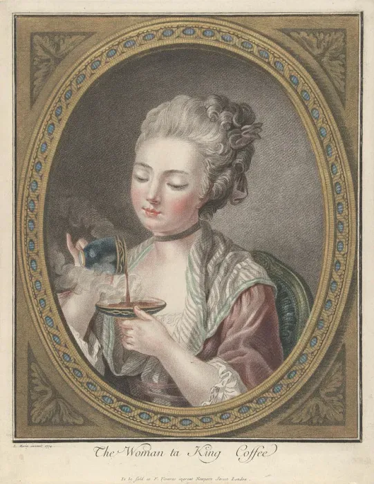 Framed Print : Woman Taking Coffee. Artist: Bonnet, Louis-Marin (1743-1793) Framed Print : Woman Taking Coffee. Artist: Bonnet, Louis-Marin (1743-1793)