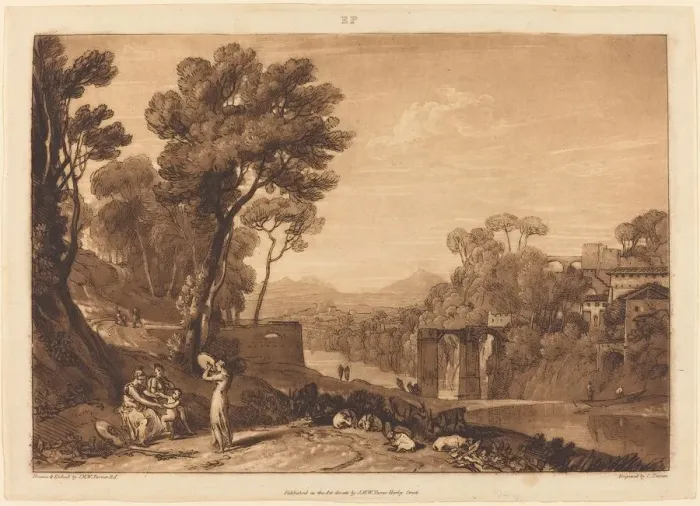 Framed Print : The Woman and Tambourine, published 1807. Creator: JMW Turner Framed Print : The Woman and Tambourine, published 1807. Creator: JMW Turner