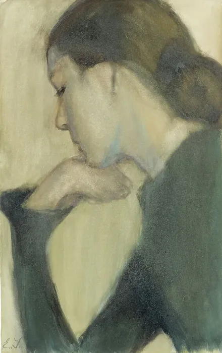 Framed Print : Woman Thinking, 1924. Creator: Einar Ilmoni Framed Print : Woman Thinking, 1924. Creator: Einar Ilmoni