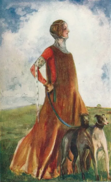 Framed Print : A Woman of the Time of Edward III, 1907. Artist: Dion Clayton Calthrop Framed Print : A Woman of the Time of Edward III, 1907. Artist: Dion Clayton Calthrop