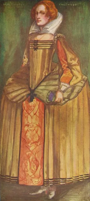 Framed Print : A Woman of the Time of Elizabeth, 1907. Artist: Dion Clayton Calthrop Framed Print : A Woman of the Time of Elizabeth, 1907. Artist: Dion Clayton Calthrop