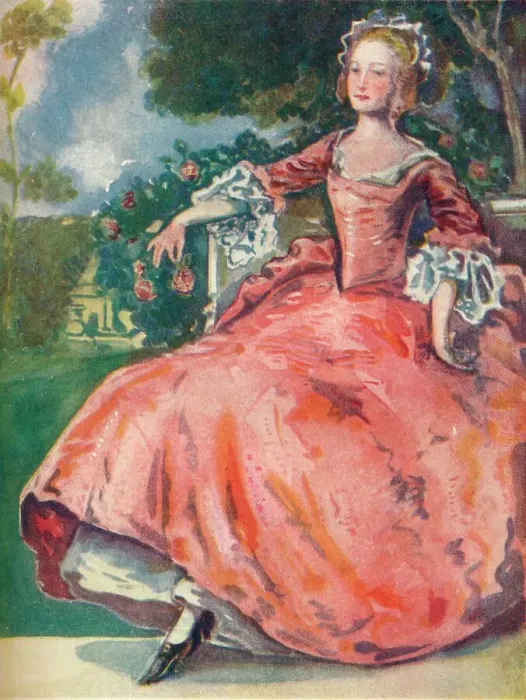 Framed Print : A Woman of the Time of George I, 1907. Artist: Dion Clayton Calthrop Framed Print : A Woman of the Time of George I, 1907. Artist: Dion Clayton Calthrop