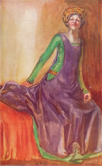Framed Print : A Woman of the Time of Richard II, 1907. Artist: Dion Clayton Calthrop Framed Print : A Woman of the Time of Richard II, 1907. Artist: Dion Clayton Calthrop