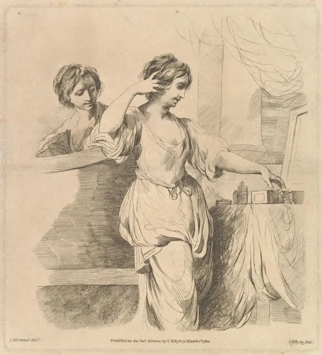 Framed Print : Woman at Her Toilet, March 1, 1780. Creator: Charles Reuben Ryley Framed Print : Woman at Her Toilet, March 1, 1780. Creator: Charles Reuben Ryley
