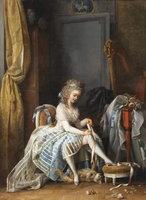 Framed Print : Woman at Her Toilette. Artist: Lafrensen, Niclas (1737-1807) Framed Print : Woman at Her Toilette. Artist: Lafrensen, Niclas (1737-1807)