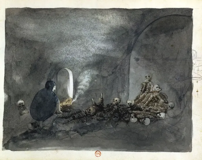 Framed Print : Woman in tomb at Thebes. Artist: Wilkinson Framed Print : Woman in tomb at Thebes. Artist: Wilkinson
