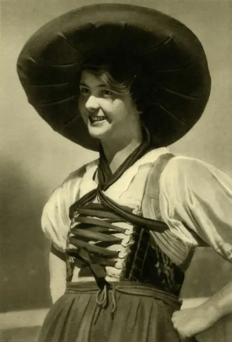 Framed Print : Woman in traditional costume, Tyrol, Austria, c1935. Creator: Unknown Framed Print : Woman in traditional costume, Tyrol, Austria, c1935. Creator: Unknown