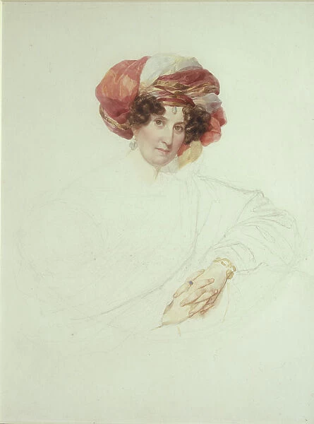 Woman in Turban. Portrait of Countess Maria Grigoryevna Razumovskaya (1772-1865), nee Vyazemskaya, 1827-1830. Artist: Briullov, Karl Pavlovich (1799-1852)