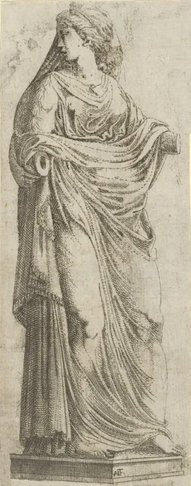Framed Print : Woman Turned to the Right, 1540-45. Creator: Antonio Fantuzzi Framed Print : Woman Turned to the Right, 1540-45. Creator: Antonio Fantuzzi