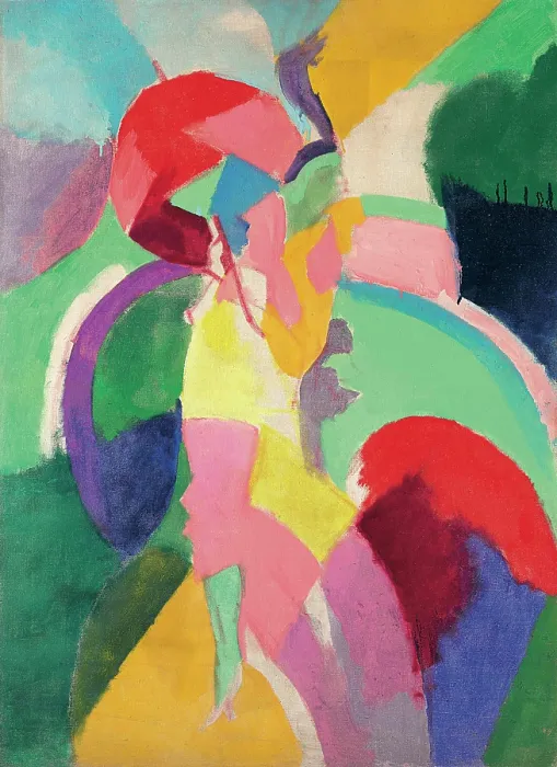 Framed Print : Woman with an Umbrella or The Parisian Woman, 1913. Creator: Delaunay, Robert (1885-1941) Framed Print : Woman with an Umbrella or The Parisian Woman, 1913. Creator: Delaunay, Robert (1885-1941)