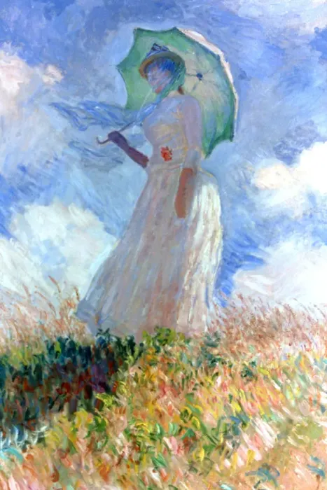 Framed Print : Woman with Umbrella Turned to the Left, 1886. Artist: Claude Monet Framed Print : Woman with Umbrella Turned to the Left, 1886. Artist: Claude Monet