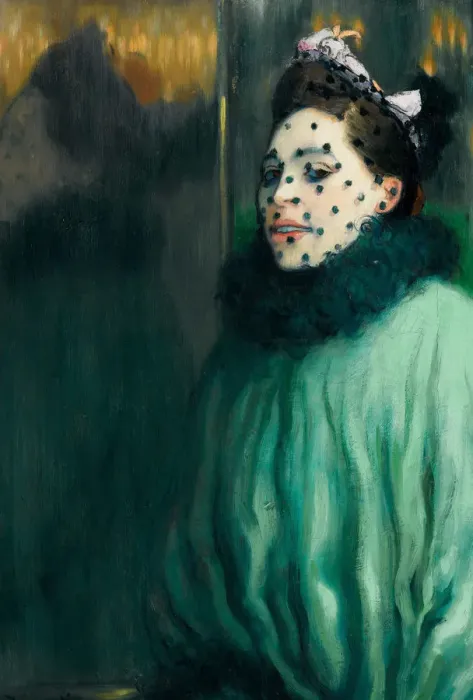 Framed Print : Woman with veil (Femme a la voilette). Artist: Anquetin, Louis (1861-1932) Framed Print : Woman with veil (Femme a la voilette). Artist: Anquetin, Louis (1861-1932)