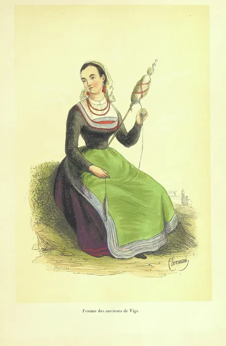 Framed Print : Woman from Vigo, 1848. Creators: Clerman, Duverger Framed Print : Woman from Vigo, 1848. Creators: Clerman, Duverger