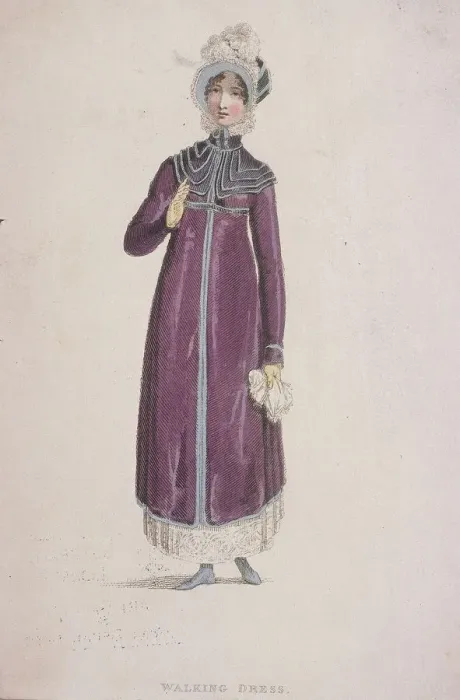 Framed Print : A woman in a walking dress, c1810. Artist: W Read Framed Print : A woman in a walking dress, c1810. Artist: W Read