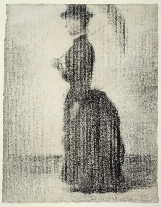 Framed Print : Woman Walking with a Parasol (study for La Grande Jatte), 1884. Creator: Georges-Pierre Seurat Framed Print : Woman Walking with a Parasol (study for La Grande Jatte), 1884. Creator: Georges-Pierre Seurat