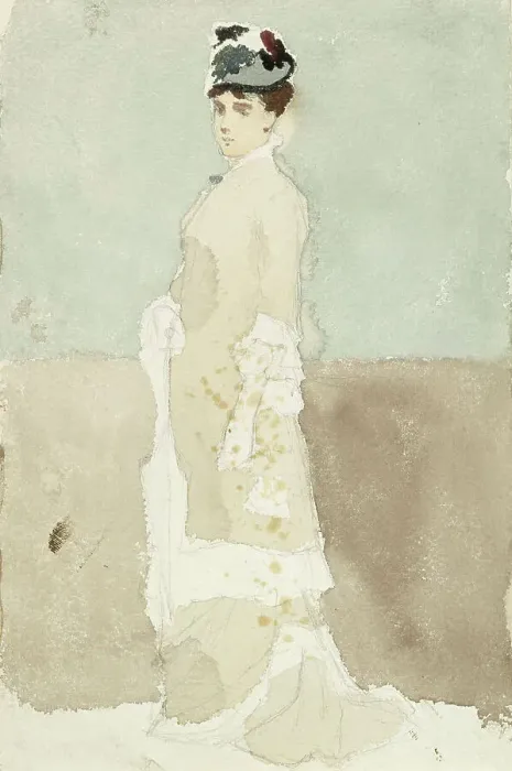 Framed Print : A woman in a walking suit, c1890s. Creator: Albert Edelfelt Framed Print : A woman in a walking suit, c1890s. Creator: Albert Edelfelt