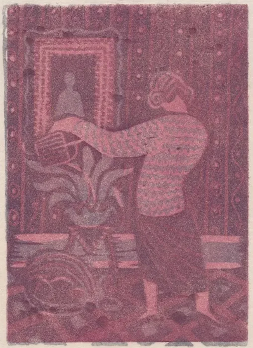 Framed Print : Woman watering plants, c1951. Creator: Shirley Markham Framed Print : Woman watering plants, c1951. Creator: Shirley Markham