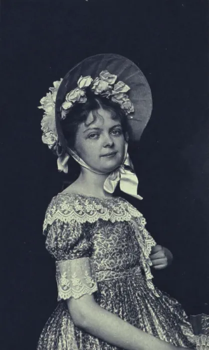 Framed Print : Woman wearing a bonnet, c1900. Creator: Emily G Mew Framed Print : Woman wearing a bonnet, c1900. Creator: Emily G Mew