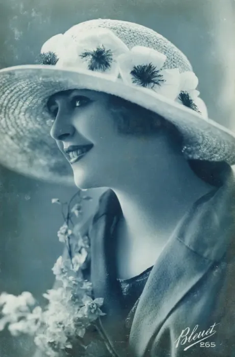 Framed Print : Woman wearing a hat, c1910s-c1920s(?). Artist: Bleuet Framed Print : Woman wearing a hat, c1910s-c1920s(?). Artist: Bleuet