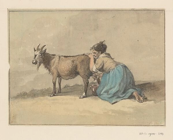 Woman who milks a goat, 1775-1833. Creator: Jean Bernard