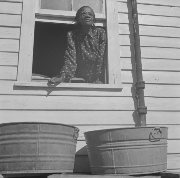 Framed Print : Woman who takes in laundry for a living, Daytona Beach, Florida, 1943. Creator: Gordon Parks Framed Print : Woman who takes in laundry for a living, Daytona Beach, Florida, 1943. Creator: Gordon Parks