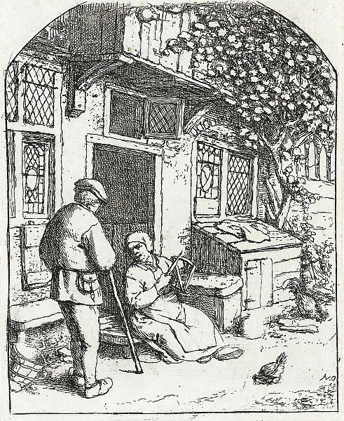 The Woman Winding Upon a Reel, c1684. Creator: Adriaen van Ostade