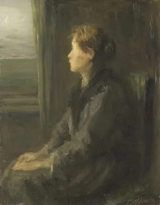 Framed Print : Woman at a Window, 1880-1911. Creator: Jozef Israels Framed Print : Woman at a Window, 1880-1911. Creator: Jozef Israels