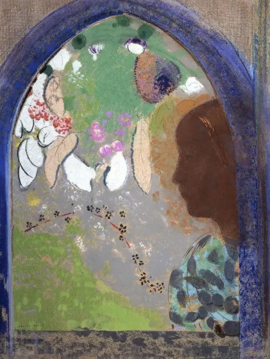 Framed Print : Woman at the Window, 1903-1908. Artist: Odilon Redon Framed Print : Woman at the Window, 1903-1908. Artist: Odilon Redon