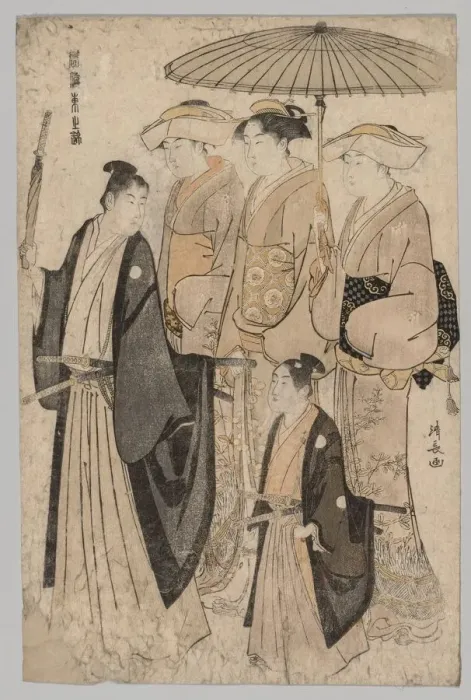 Framed Print : Woman of the Yoshiwara and Attendants…, 1752-1815. Creator: Torii Kiyonaga (Japanese Framed Print : Woman of the Yoshiwara and Attendants…, 1752-1815. Creator: Torii Kiyonaga (Japanese