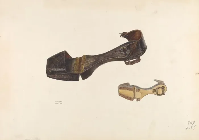 Framed Print : Womans Clogs, c. 1938. Creator: Harry Grossen Framed Print : Womans Clogs, c. 1938. Creator: Harry Grossen